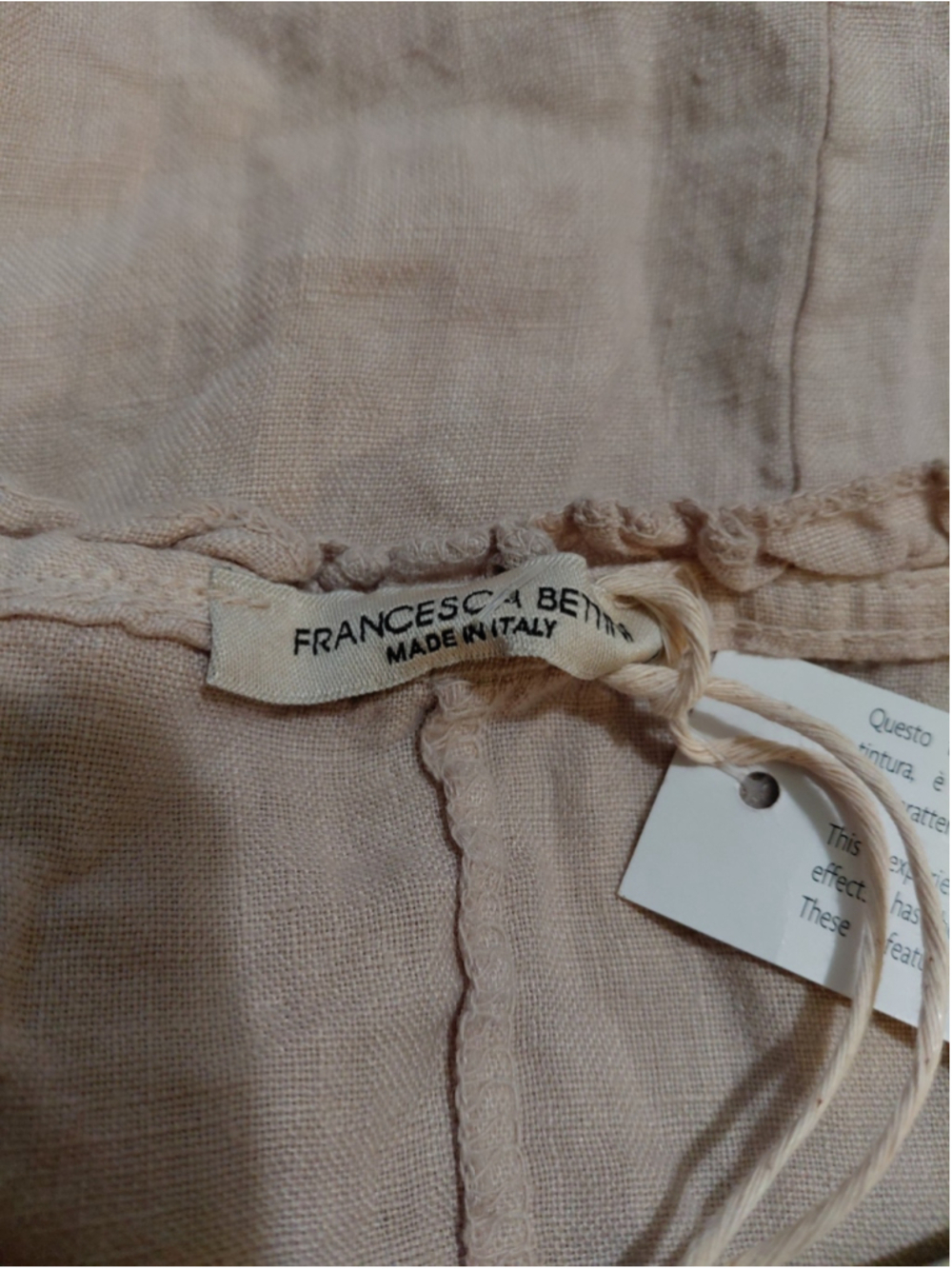 Francesca Bettini ITALY 100% Linen Dress Lagenlook Cottagecore Boho Large NWT - Picture 10 of 15